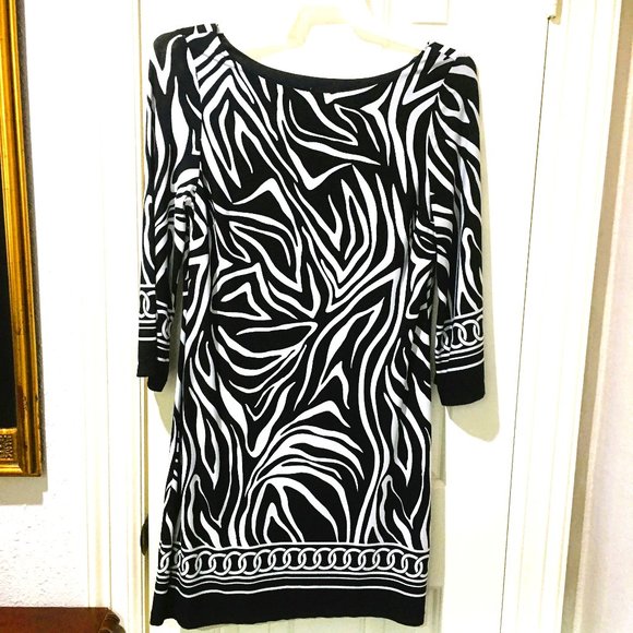 Anne Sexton copy cat zebra print dress size medium - Picture 1 of 5